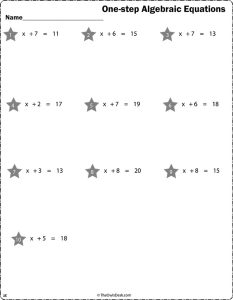 One-Step Algebra Equations