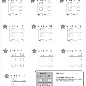 One-step algebra equations with scaffolding boxes